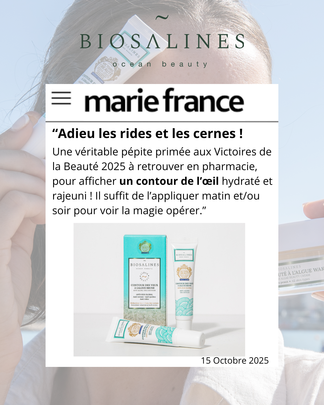 Contour des yeux anti-âge à l'algue brune