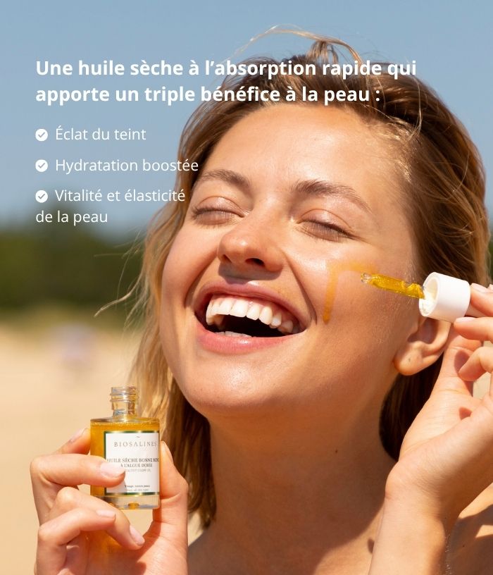 Huile sèche bonne mine à l’algue dorée